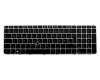 819898-041 original HP keyboard DE (german) black/silver matt with mouse-stick