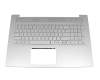 9Z.NHBBC.10G original HP keyboard incl. topcase DE (german) silver/silver with backlight