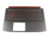 AP290000401 original Acer keyboard incl. topcase DE (german) black/red/black with backlight (Nvidia 1050)