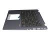 ASM18A26D0JH18 original Chicony keyboard incl. topcase DE (german) black/blue with backlight