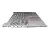 EC1JV000200 original Lenovo keyboard incl. topcase DE (german) grey/silver Fingerprint