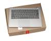 ET171000110 original Lenovo keyboard incl. topcase DE (german) grey/silver with backlight (fingerprint)