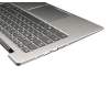 ET171000110 original Lenovo keyboard incl. topcase DE (german) grey/silver with backlight (fingerprint)