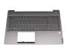 HQ20720475000 original Lenovo keyboard incl. topcase DE (german) grey/grey with backlight