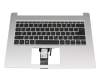 HQ21012818007 original Huaqin keyboard incl. topcase DE (german) black/silver with backlight