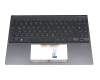 HQ21013156007 original Asus keyboard incl. topcase DE (german) grey/grey with backlight