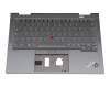 KCS10A16L original Lenovo keyboard incl. topcase DE (german) grey/grey with backlight and mouse-stick