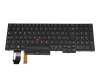 Keyboard CH (swiss) black/black with backlight and mouse-stick original suitable for Lenovo ThinkPad P53 (20QN/20QQ)