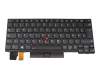 Keyboard DE (german) black/black with backlight and mouse-stick original suitable for Lenovo ThinkPad X13 (20UF/20UG)