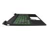 Keyboard incl. topcase DE (german) black/green/black with backlight original suitable for HP Pavilion Gaming 16-a0000