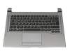 Keyboard incl. topcase DE (german) black/grey original suitable for Fujitsu Stylistic Q665