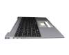 Keyboard incl. topcase DE (german) black/grey with backlight original suitable for Emdoor NS15IC