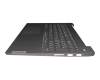 Keyboard incl. topcase DE (german) grey/grey with backlight original suitable for Lenovo IdeaPad 5-15ARE05 (81YQ)