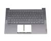 Keyboard incl. topcase DE (german) grey/grey with backlight original suitable for Lenovo Yoga Slim 7-14ARE05 (82A2)