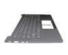 Keyboard incl. topcase DE (german) grey/grey with backlight original suitable for Lenovo Yoga Slim 7-14ARE05 (82A2)