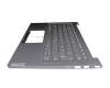 Keyboard incl. topcase DE (german) grey/grey with backlight original suitable for Lenovo Yoga Slim 7-14ARE05 (82A2)