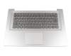 Keyboard incl. topcase DE (german) grey/silver with backlight original suitable for Lenovo IdeaPad 320S-15IKB (80X5/81BQ)