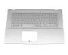 Keyboard incl. topcase DE (german) silver/silver with backlight original suitable for Asus VivoBook 17 D712DA