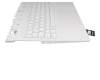 Keyboard incl. topcase DE (german) white/white with backlight original suitable for Lenovo Legion 5-15ACH6H (82JU)