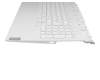 Keyboard incl. topcase DE (german) white/white with backlight original suitable for Lenovo Legion 5-15ACH6H (82JU)