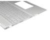 L47469-041 original HP keyboard incl. topcase DE (german) silver/silver with backlight (DIS)