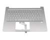 PK132WG1C13 original Acer keyboard incl. topcase DE (german) silver/silver with backlight