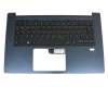 SB3P_A52BWL original Acer keyboard incl. topcase DE (german) black/blue with backlight