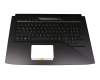 V170146DK1 original Sunrex keyboard incl. topcase DE (german) black/black with backlight (RGB Backlight)