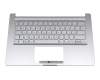 V1829KFGe2 original Sunrex keyboard incl. topcase DE (german) silver/silver with backlight